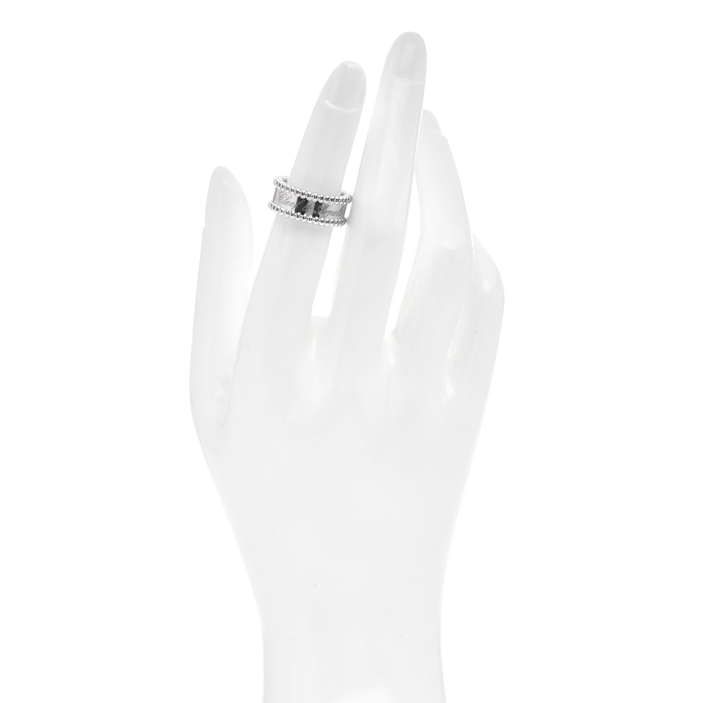 18K White Gold Perlee Signature Ring 49 4.75