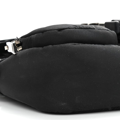 Prada Re-Nylon Spazzolato Double Pocket Buckle Shoulder Bag Black 8 of 11