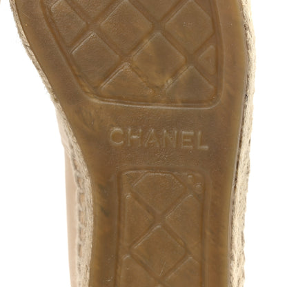 Chanel Lambskin CC Espadrilles 36 Beige Black 7 of 11
