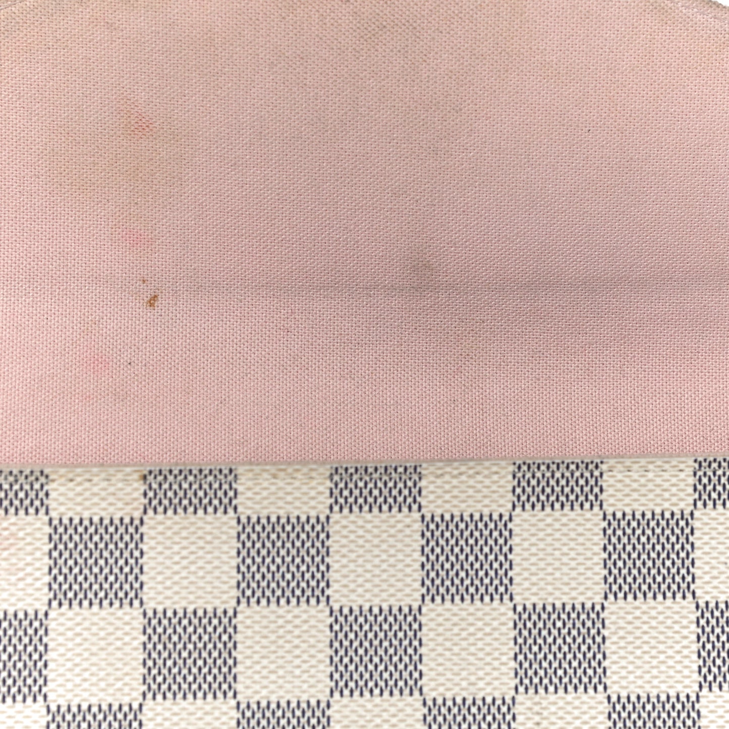 Damier Azur Pochette Felicie Chain Wallet Rose Ballerine