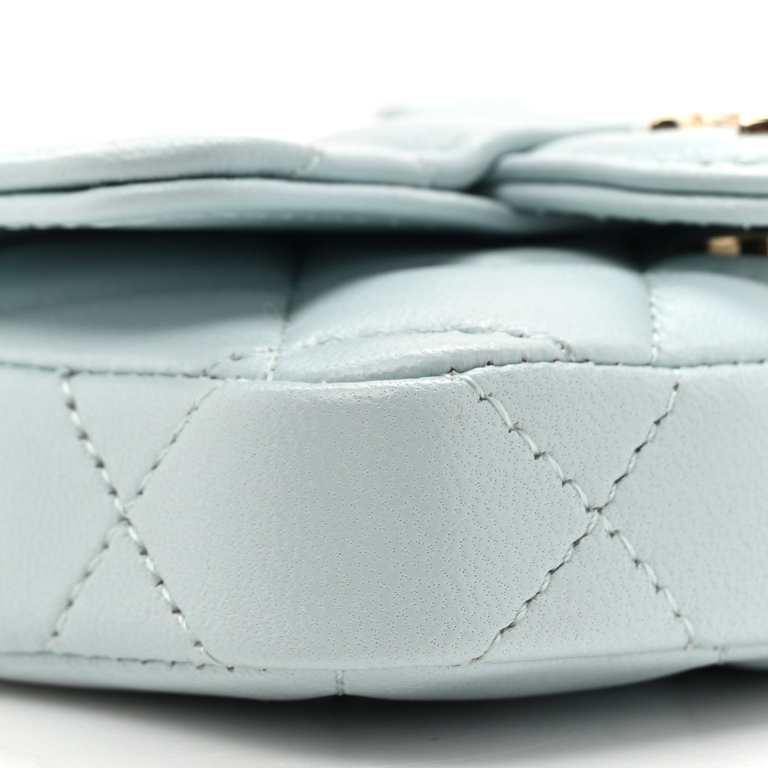Chanel Lambskin Quilted Flap Bow Chain Waist Bag Light Blue 10 of 11