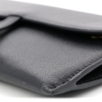 Christian Dior Goatskin Saddle Chain Wallet Pouch Black 11 of 12