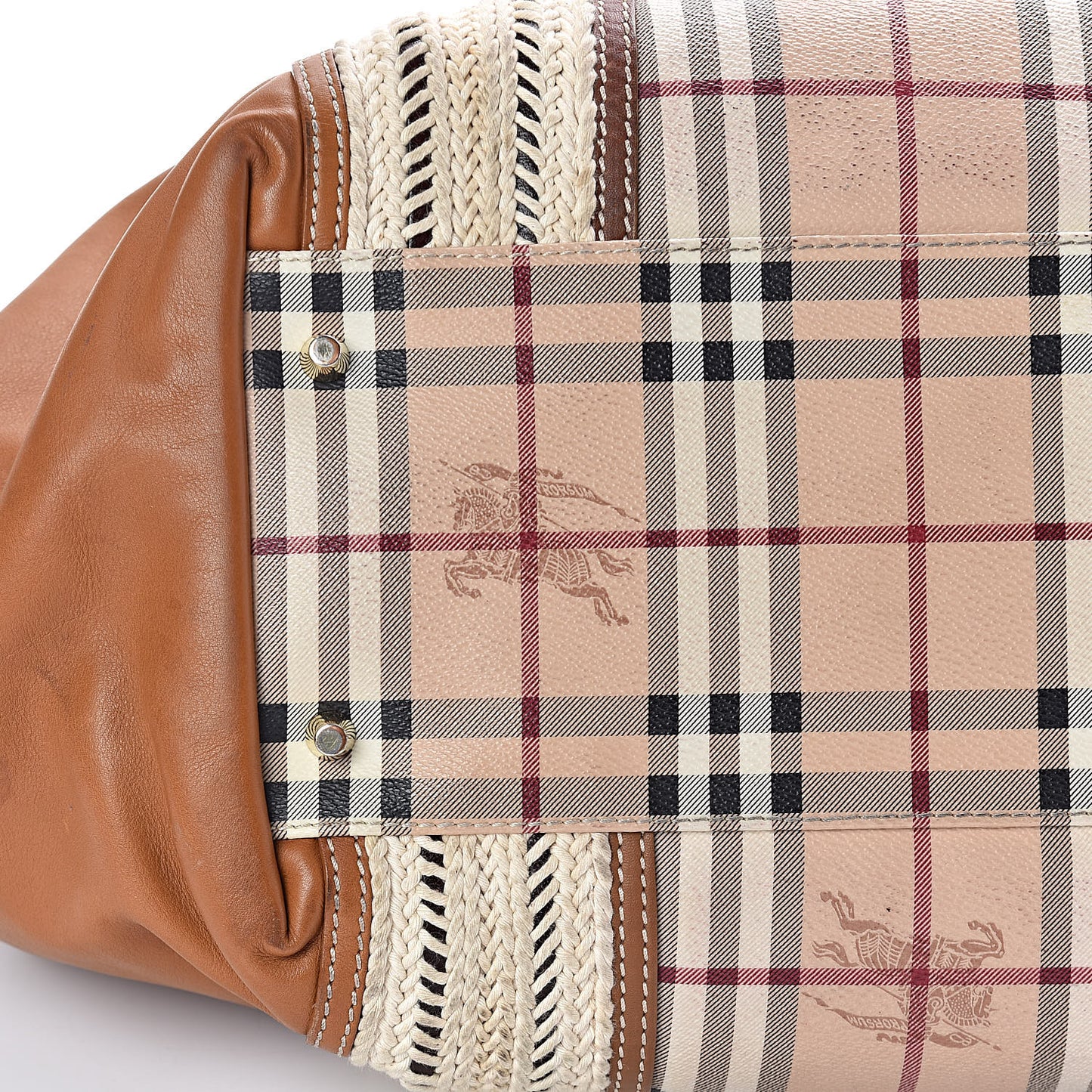 Haymarket Check Medium Rope Satchel Saddle Brown