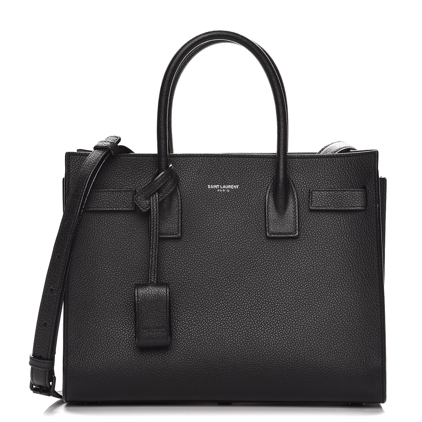 Grained Calfskin Baby Sac De Jour Black