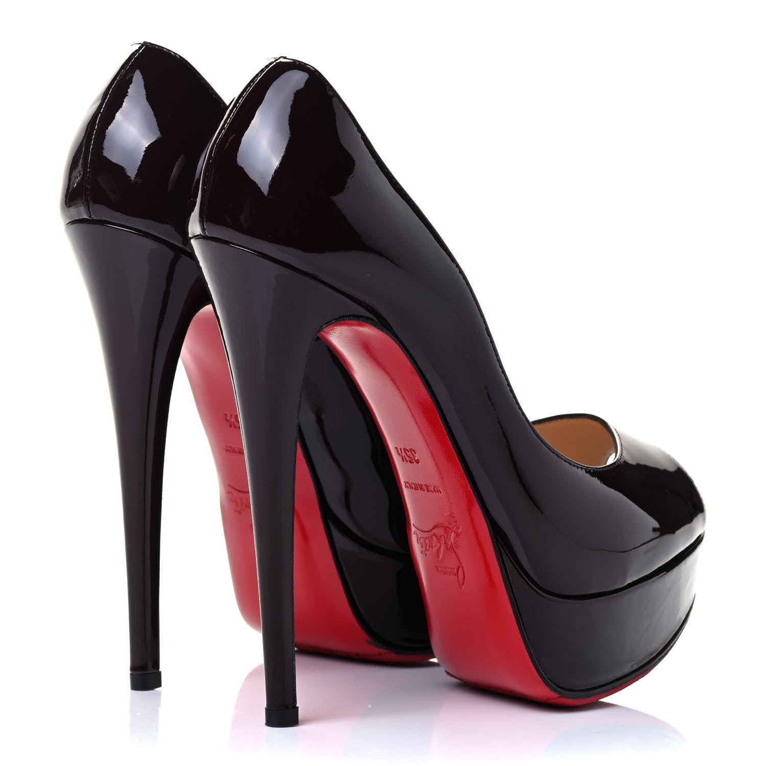 Christian Louboutin Patent Lady Peep 150 Pumps 35.5 Black 4 of 6