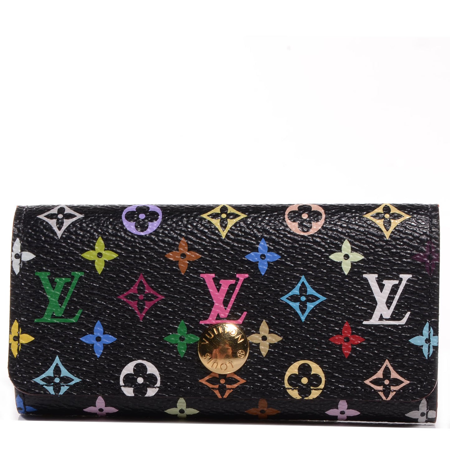 Monogram Multicolor Multicles 4 Key Holder Black Violet