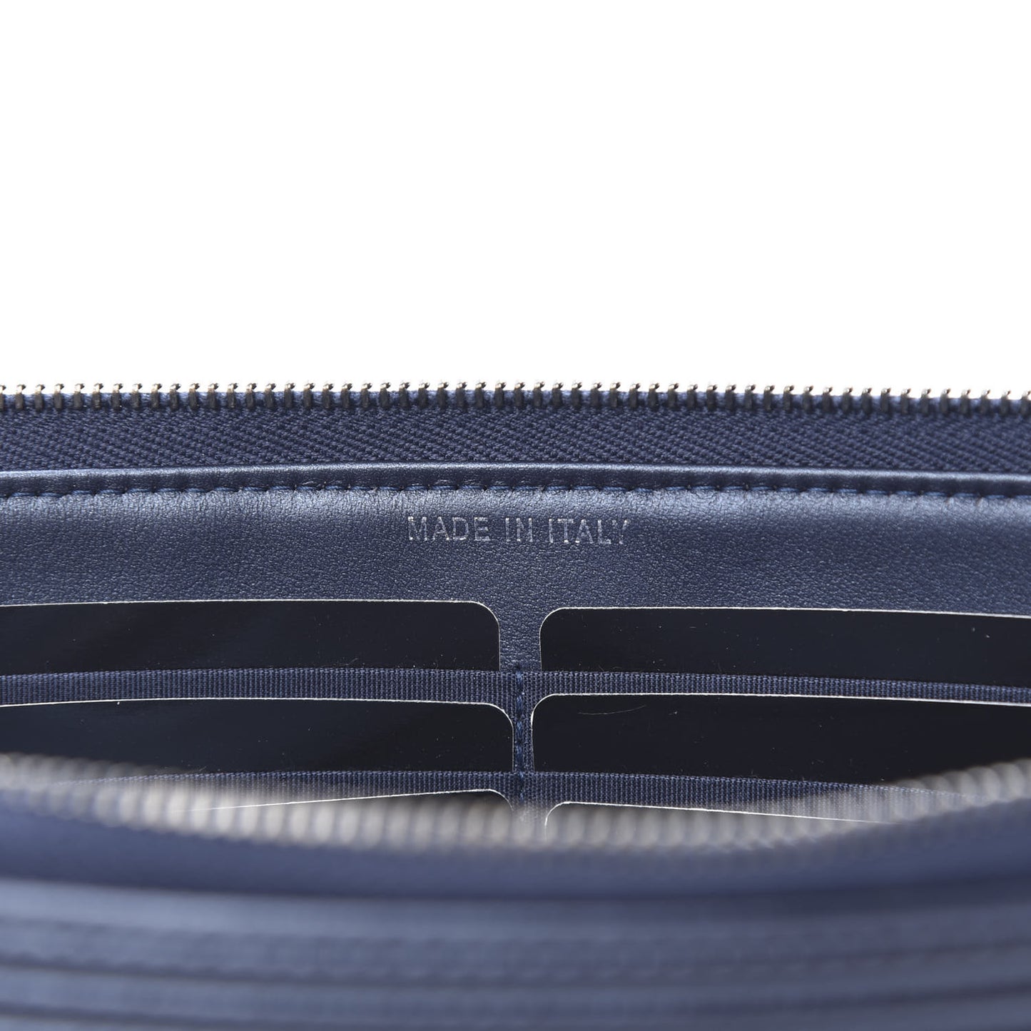 Metallic Caviar Quilted Small Zipped Boy Pouch Navy