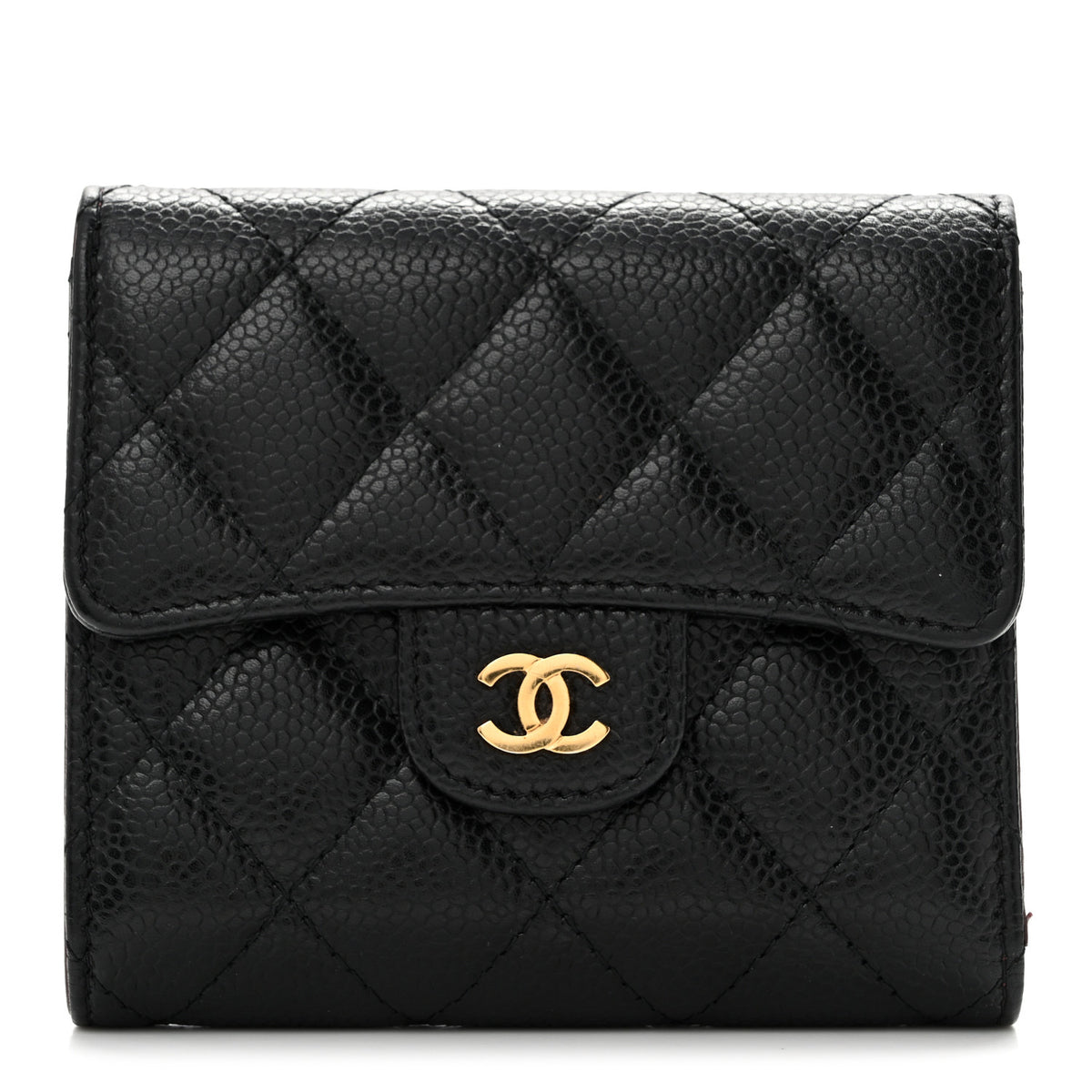 Chanel Caviar Quilted Compact Flap Wallet Black 1 of 10