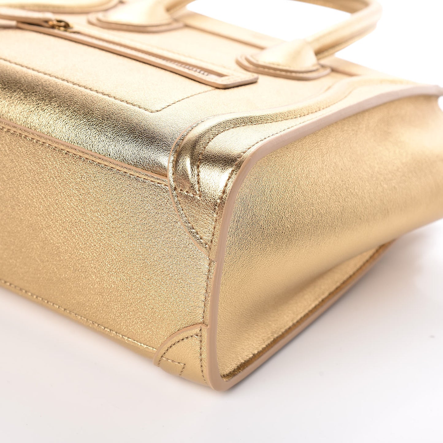 Laminated Lambskin Nano Luggage Gold