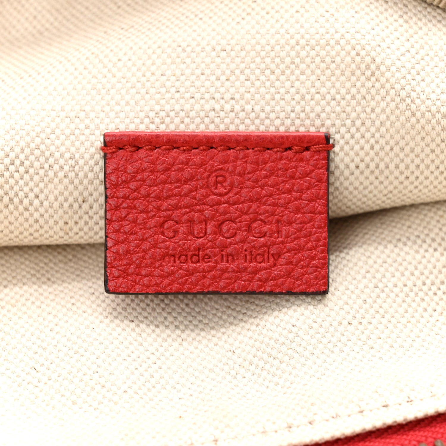 Gucci Grained Calfskin Small Logo Belt Bag Hibiscus Red 6 of 11