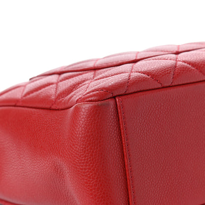 Chanel Caviar Quilted Petit Shopping Tote PST Red 11 of 13