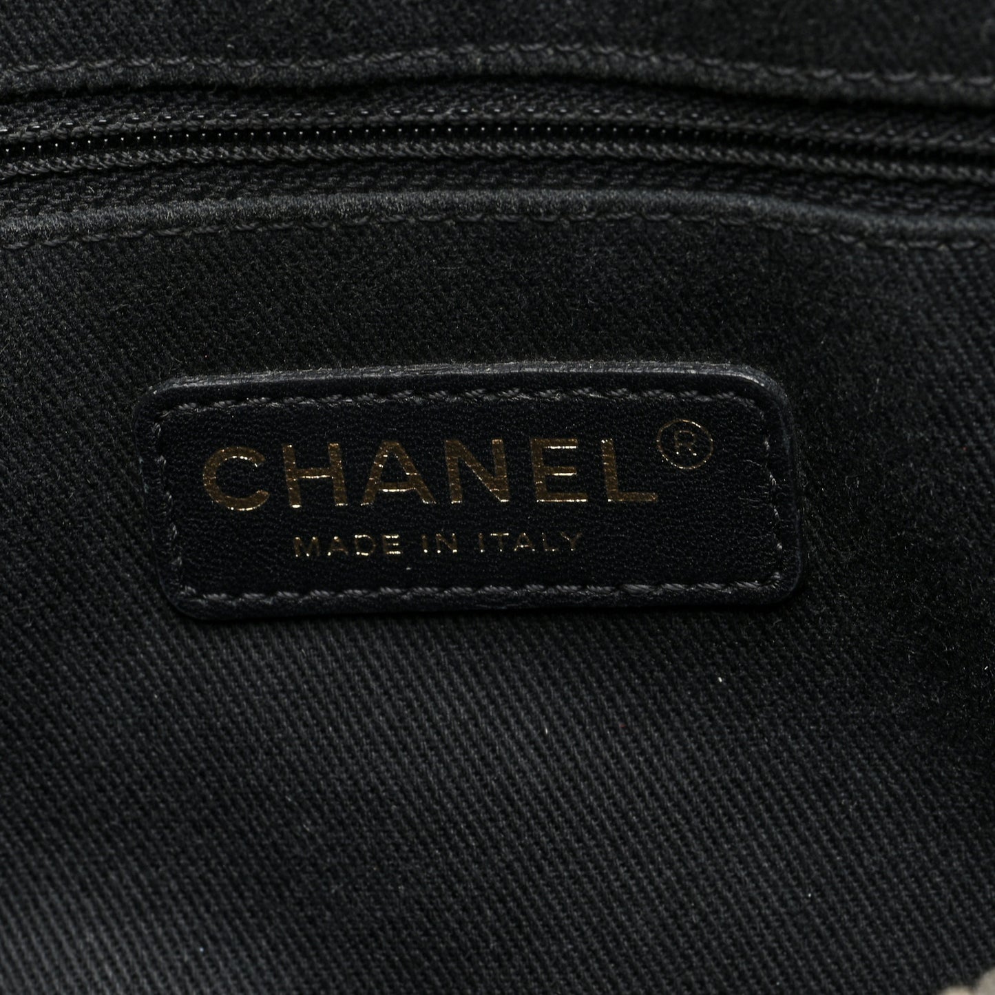 Patent Quilted Crown CC Double Zip Bag Black
