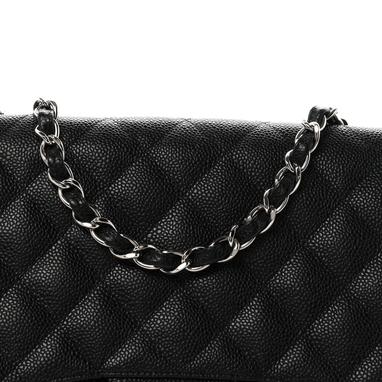 Caviar Quilted Jumbo Single Flap Black