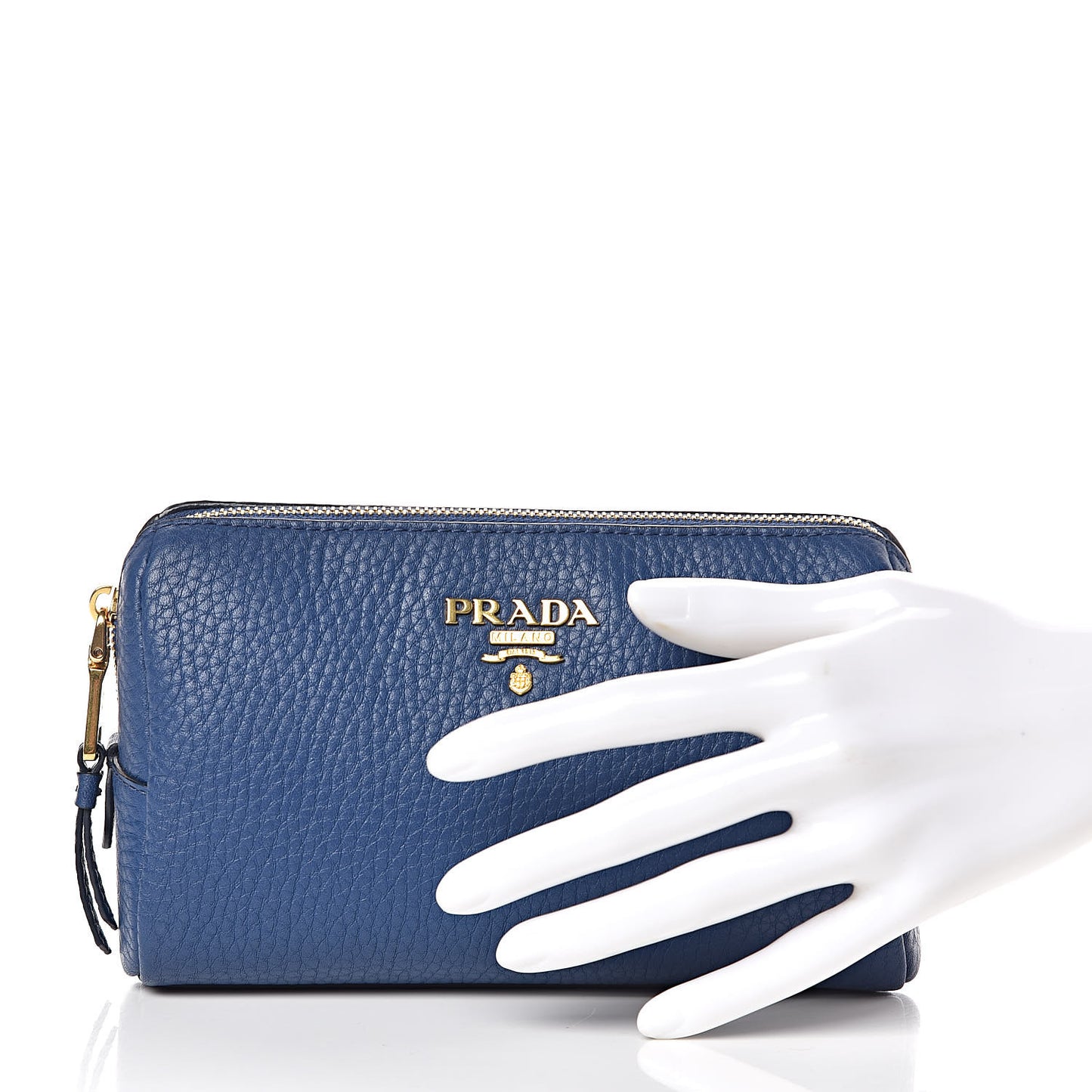 Vitello Daino Cosmetic Pouch Bleuette