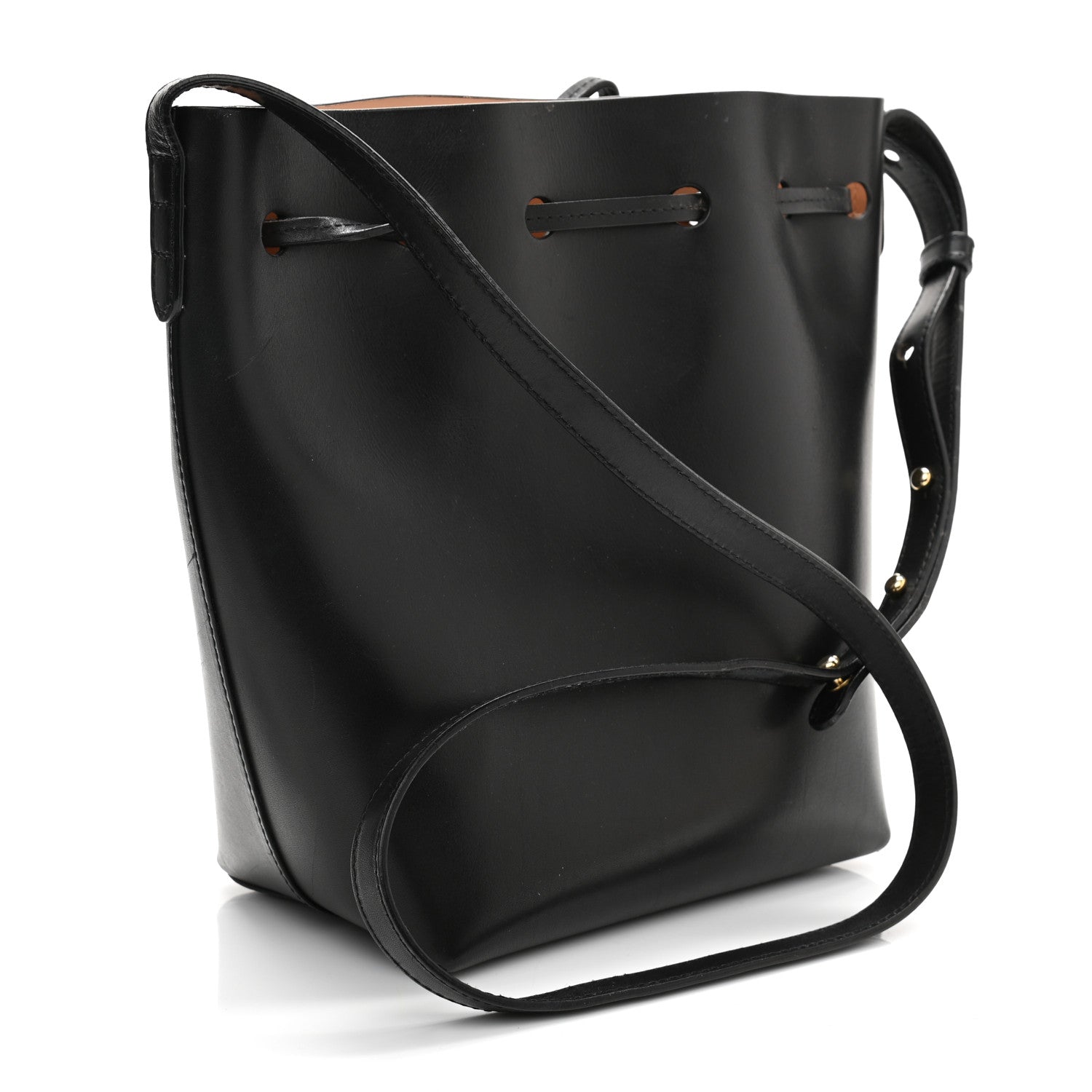Mansur Gavriel Calfskin Mini Bucket Bag Black Ballerina 3 of 15