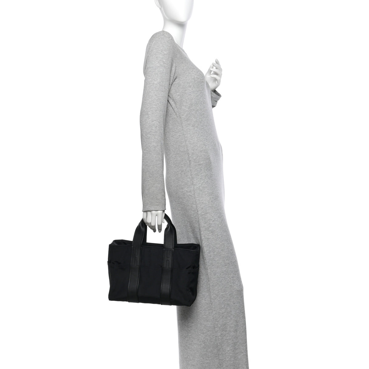 Hermes Nylon Acapulco Vassus Tote Black 2 of 14