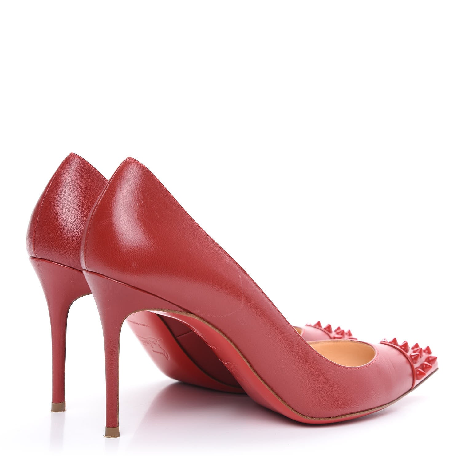 Christian Louboutin Kid Patent Geo 85 Pumps 36.5 Rouge De Mars 4 of 10