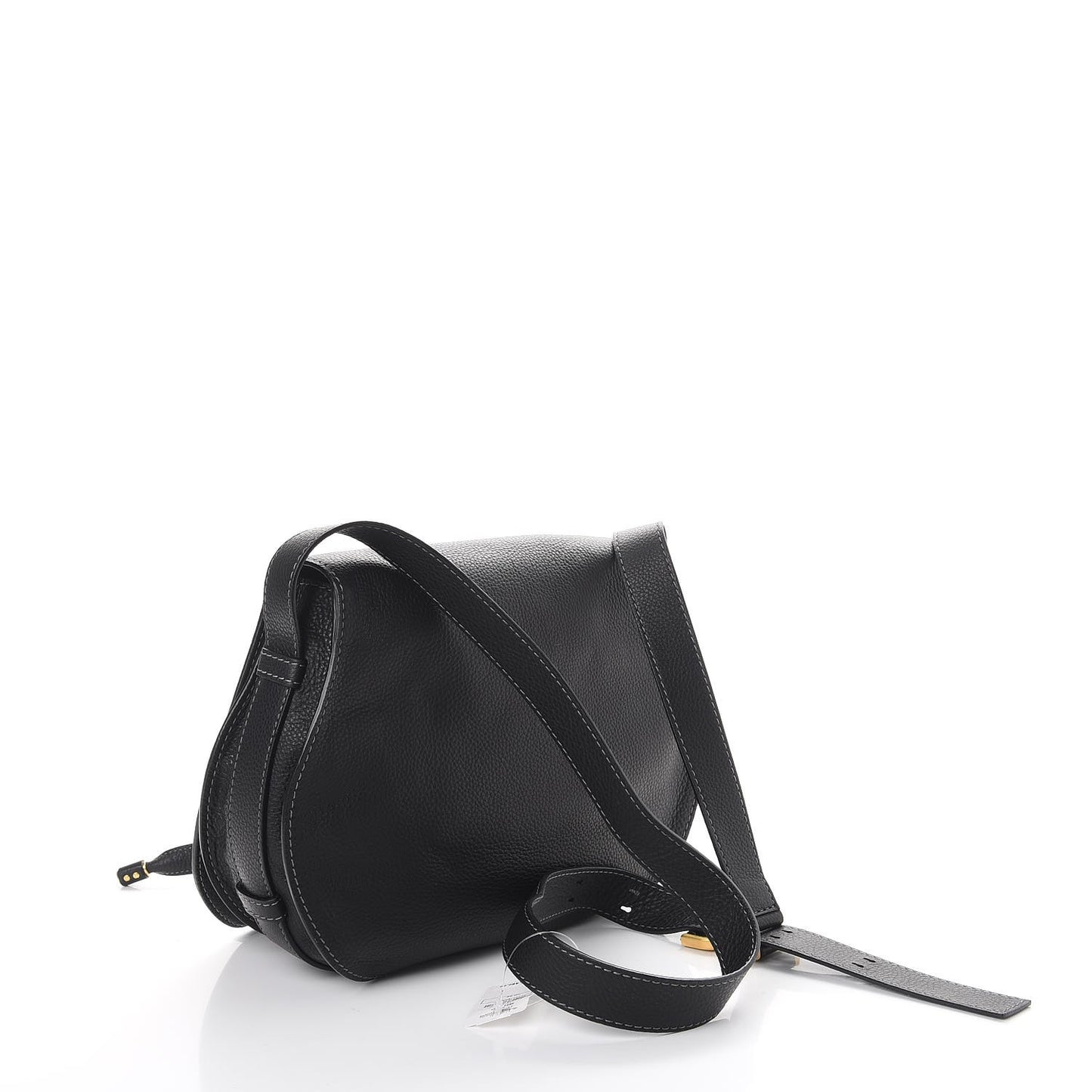 Calfskin Medium Marcie Round Crossbody Bag Black