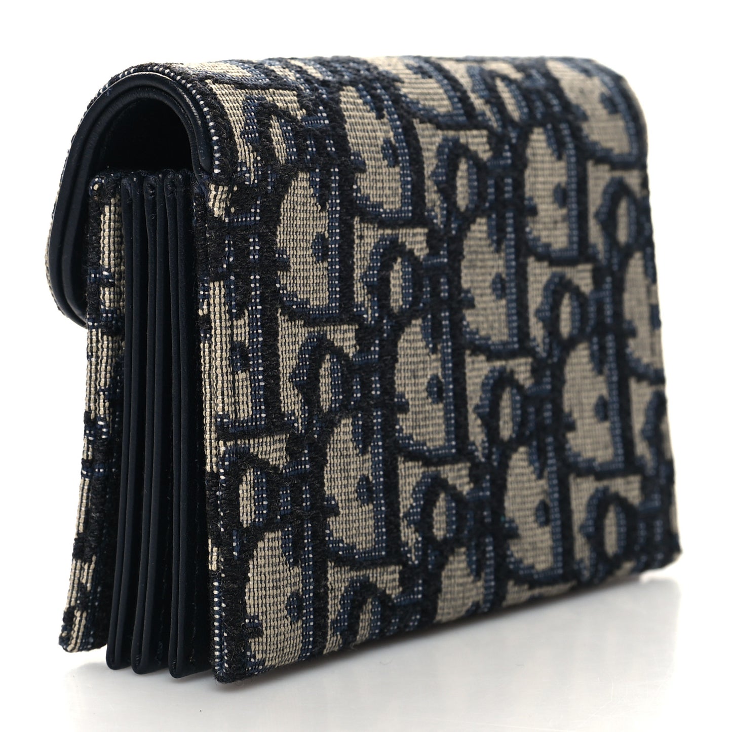 Oblique Saddle 5-Gusset Card Holder Blue