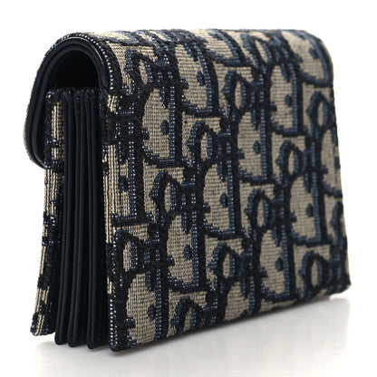 Christian Dior Oblique Saddle 5-Gusset Card Holder Blue 3 of 8