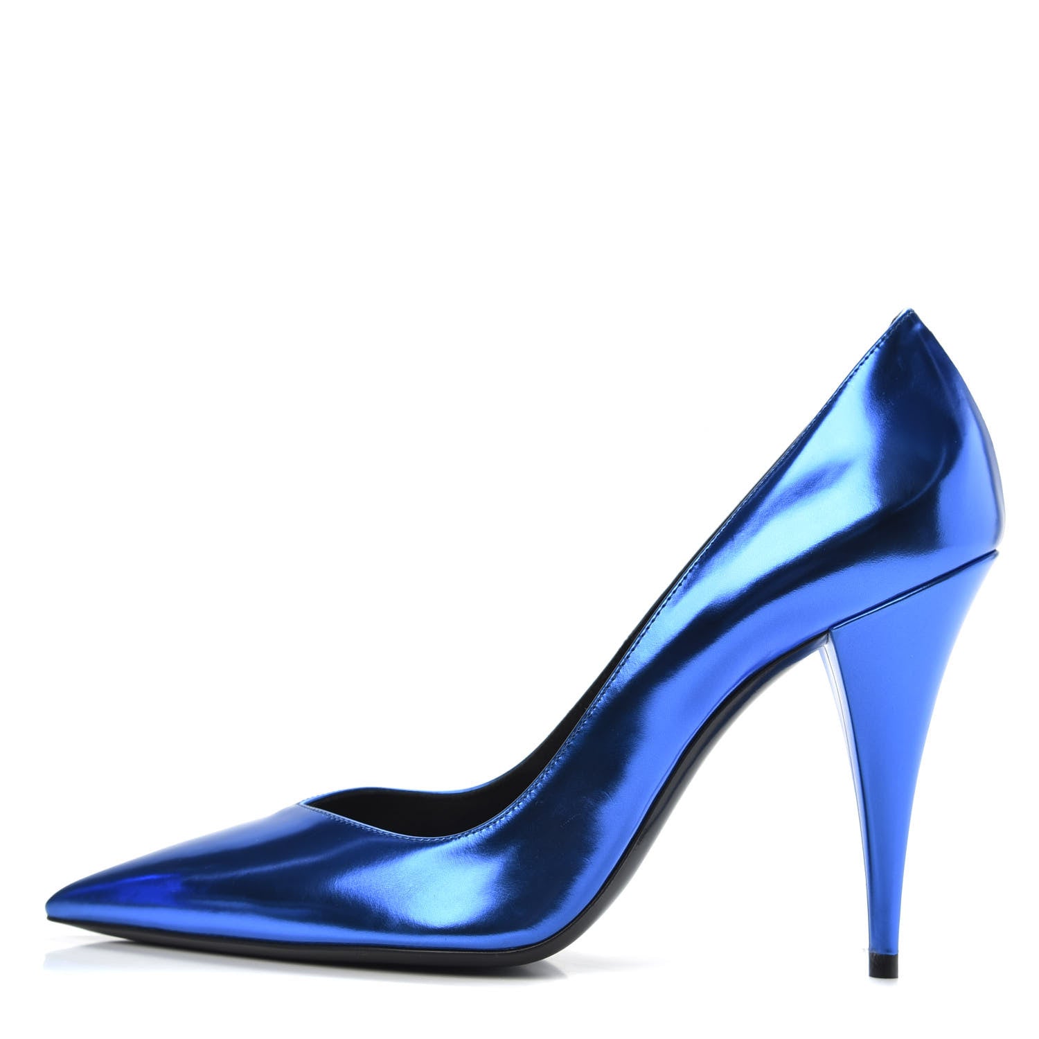 Saint Laurent Calfskin Kiki 100 Pumps 39 Bleu Roy 1 of 10