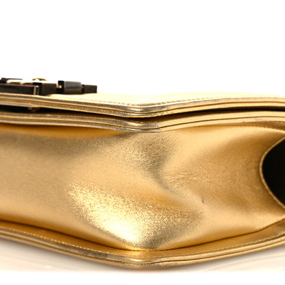 Chanel Metallic Lambskin Embossed Small Cube Boy Flap Gold 10 of 15