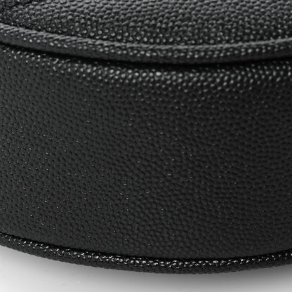 Saint Laurent Grain De Poudre Matelasse Chevron Quilted Round Vinyle Camera Bag Deep Marine 7 of 9