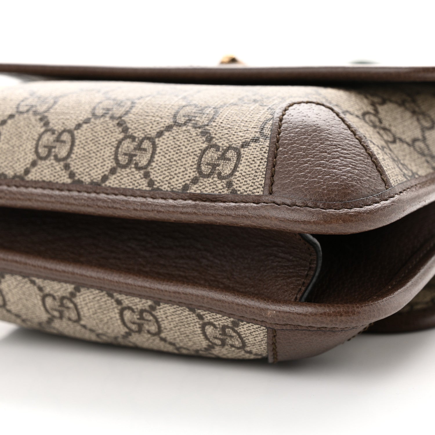 Gucci GG Supreme Monogram Web Small Neo Vintage Double Flap Messenger Bag Beige New Acero 10 of 12