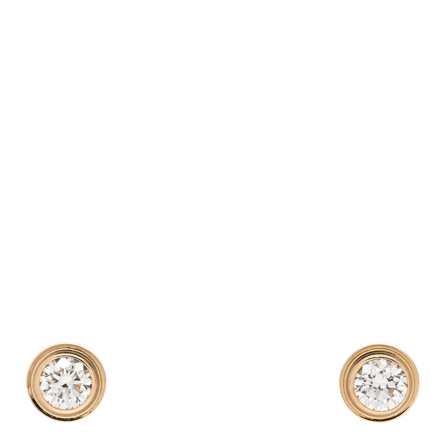 18K Yellow Gold Diamond MM D'Amour Earrings