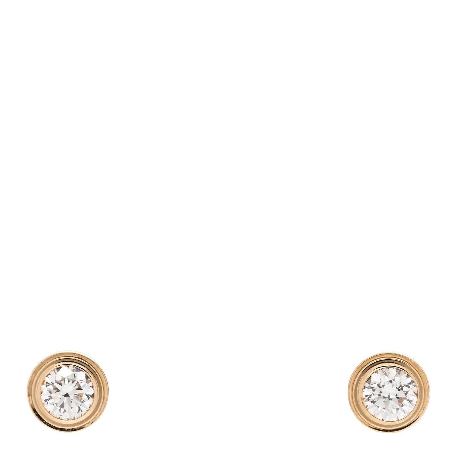Cartier 18K Yellow Gold Diamond MM D'Amour Earrings 1 of 6