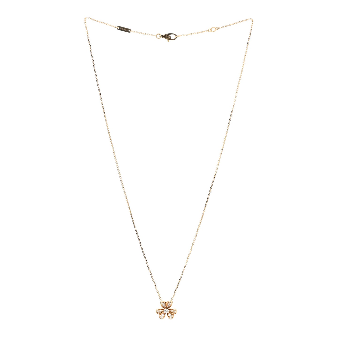 18K Yellow Gold Diamond Mini Frivole Pendant Pave Necklace