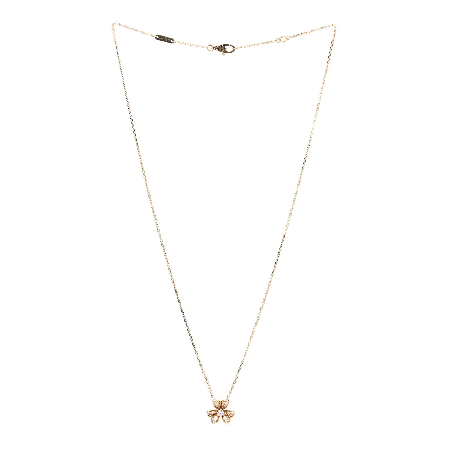 Van Cleef & Arpels 18K Yellow Gold Diamond Mini Frivole Pendant Pave Necklace 3 of 7