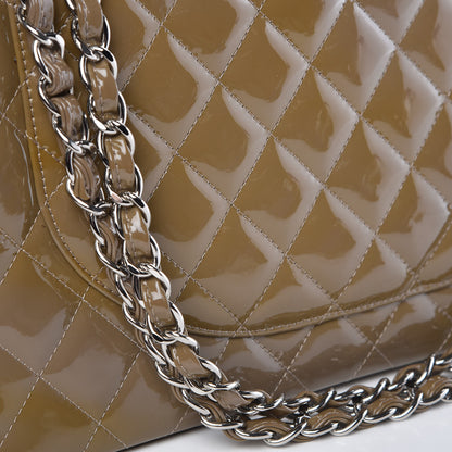Chanel Patent Calfskin Quilted Maxi Double Flap Grey 15 of 15