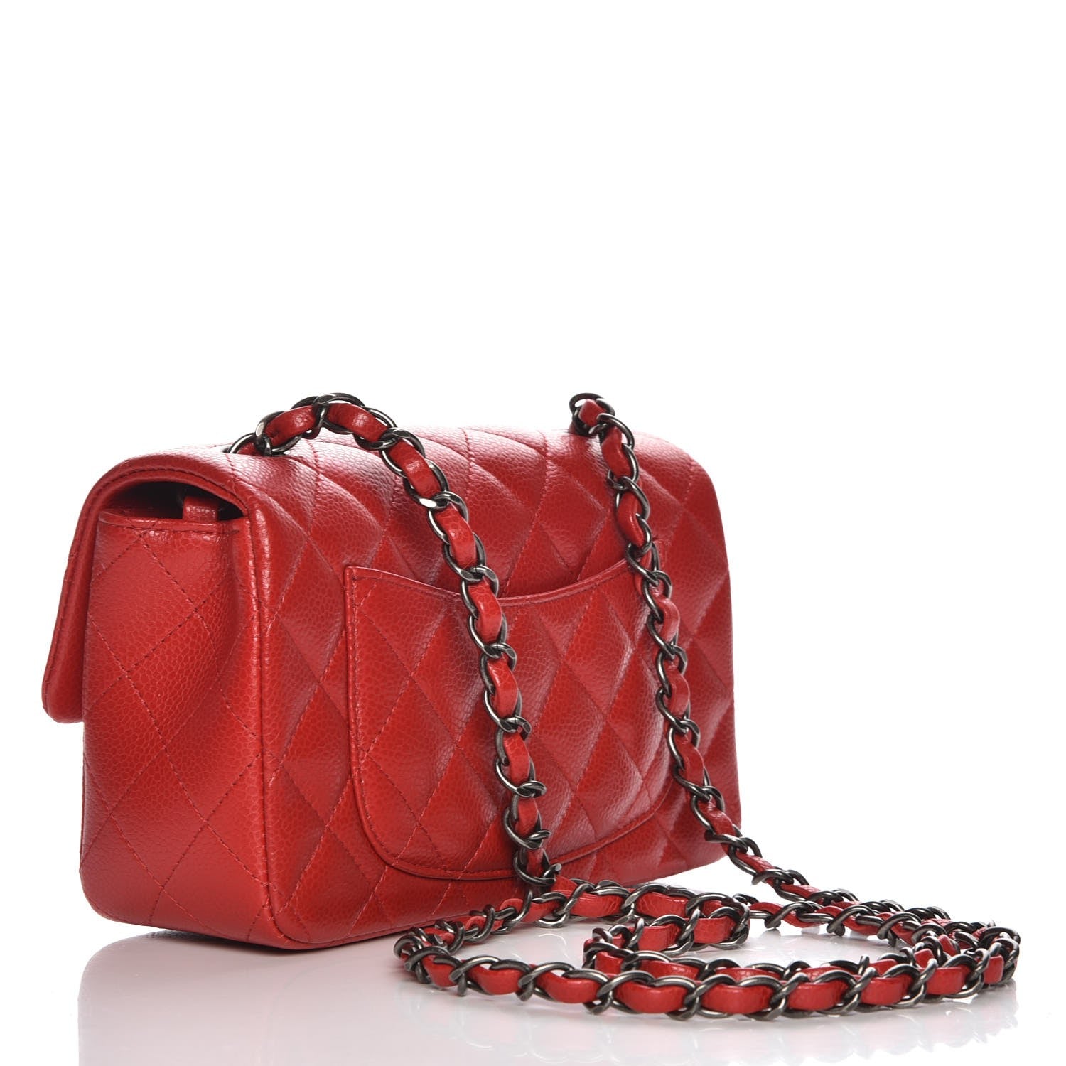 Chanel Caviar Quilted Mini Rectangular Flap Red 3 of 7