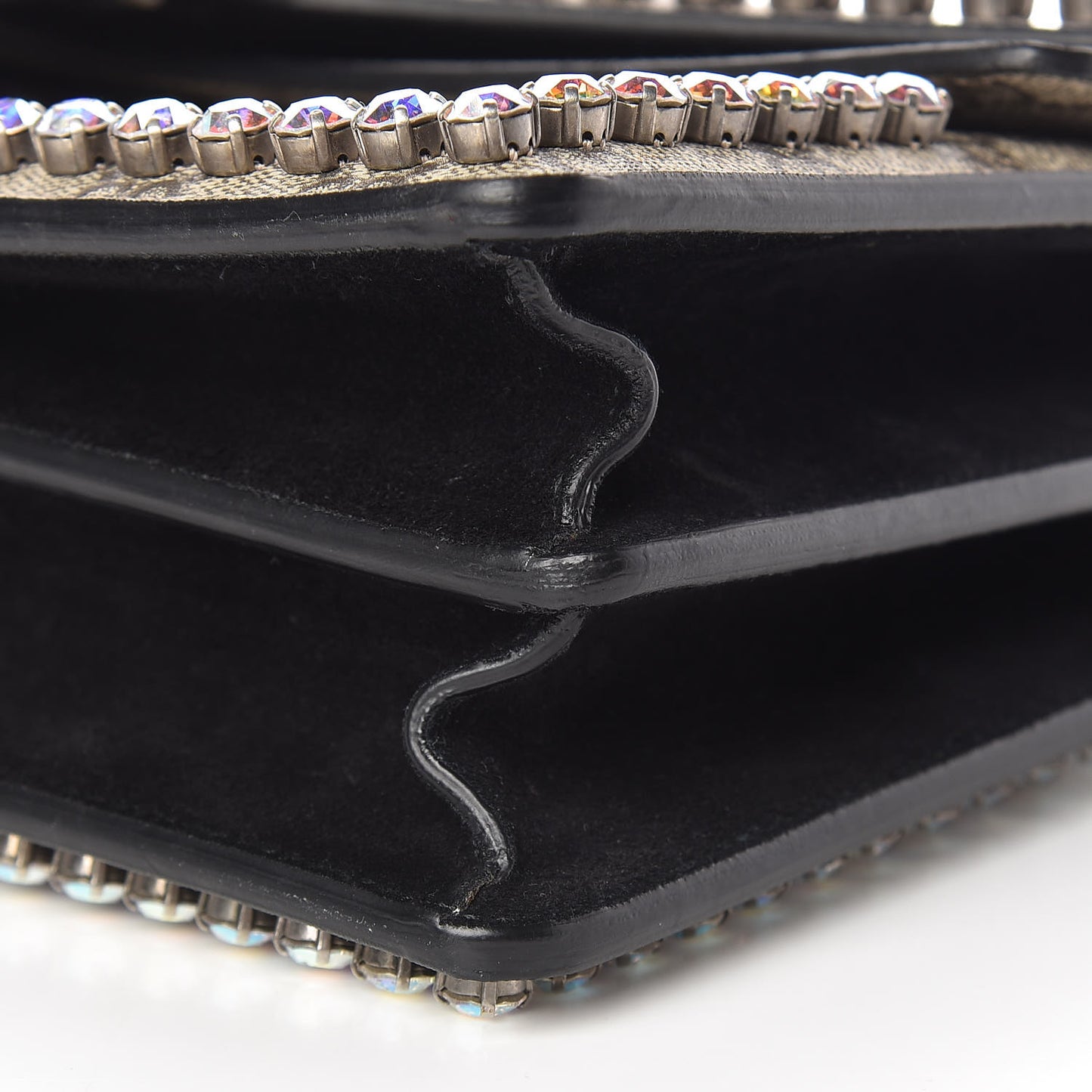 GG Supreme Monogram Crystal Small Dionysus Shoulder Bag Black