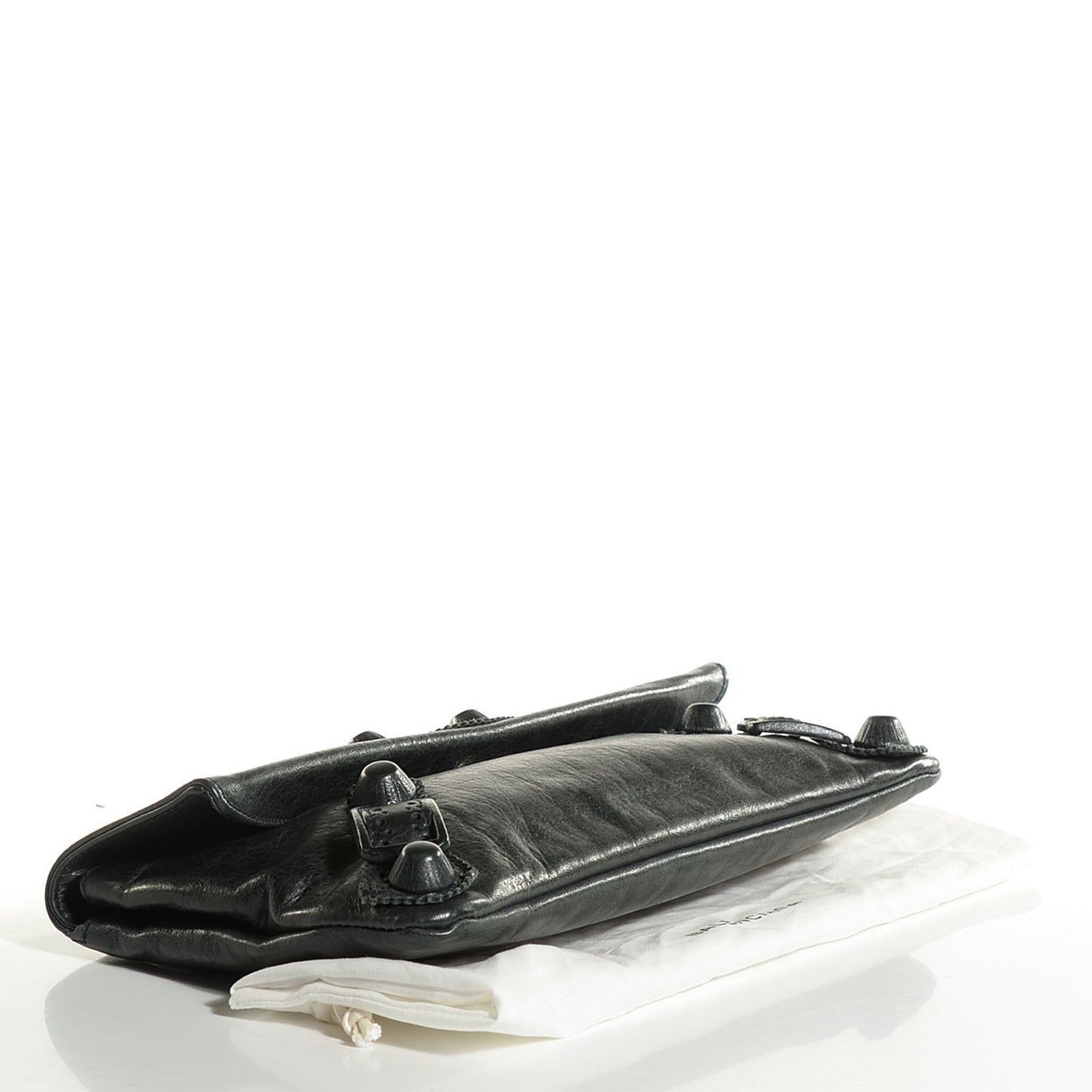 Agneau Giant Brogues Hardware Envelope Clutch Anthracite