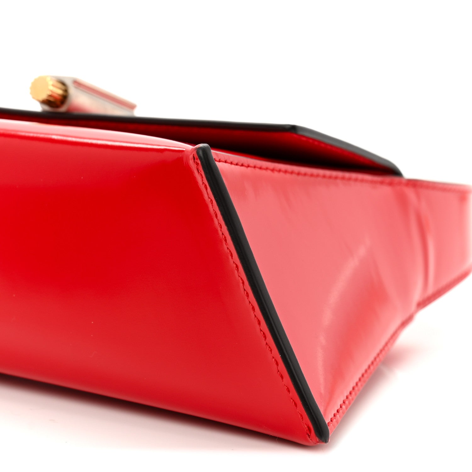 Salvatore Ferragamo Brushed Calfskin Small Geometric Prisma Shoulder Bag Flame Red 9 of 9