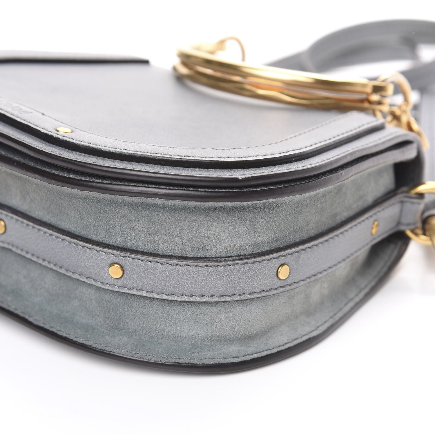 Chloe Calfskin Suede Small Nile Bracelet Bag Cloudy Blue 11 of 12