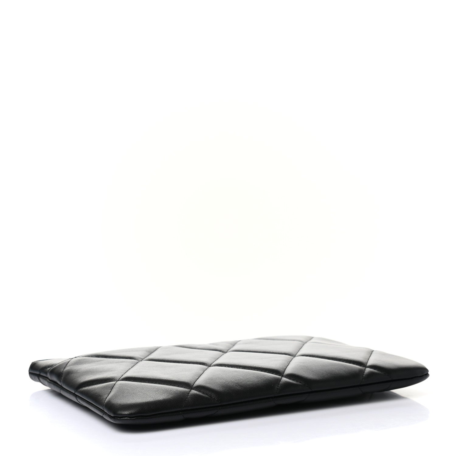 Chanel Goatskin Quilted Large Chanel 19 Pouch Black 4 of 8