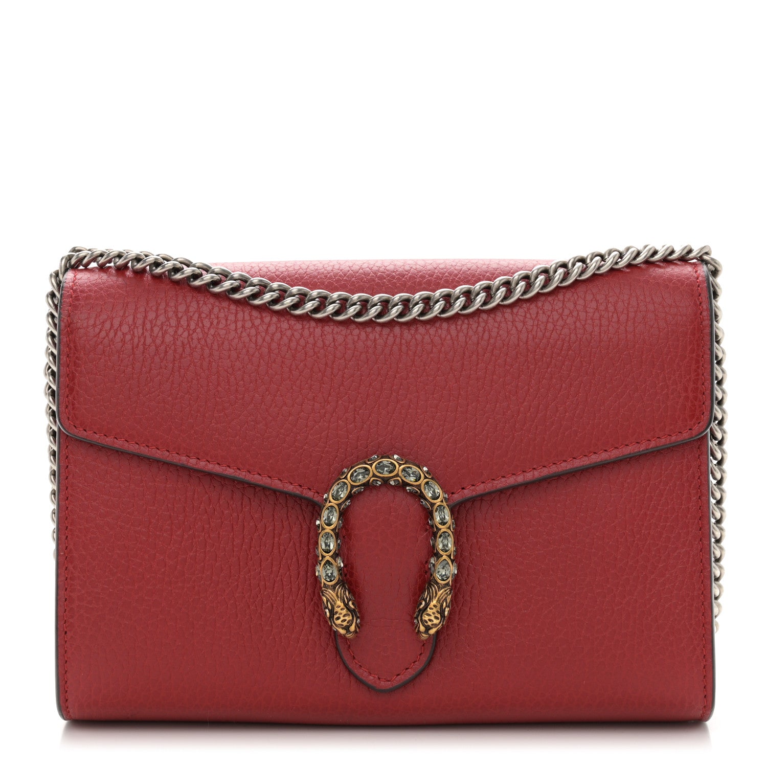 Gucci Calfskin Mini Dionysus Chain Wallet Hibiscus Red 1 of 11