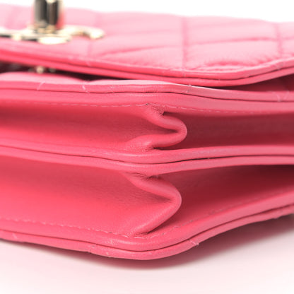 Chanel Lambskin Quilted Mini Trendy CC Wallet On Chain WOC Pink 8 of 9