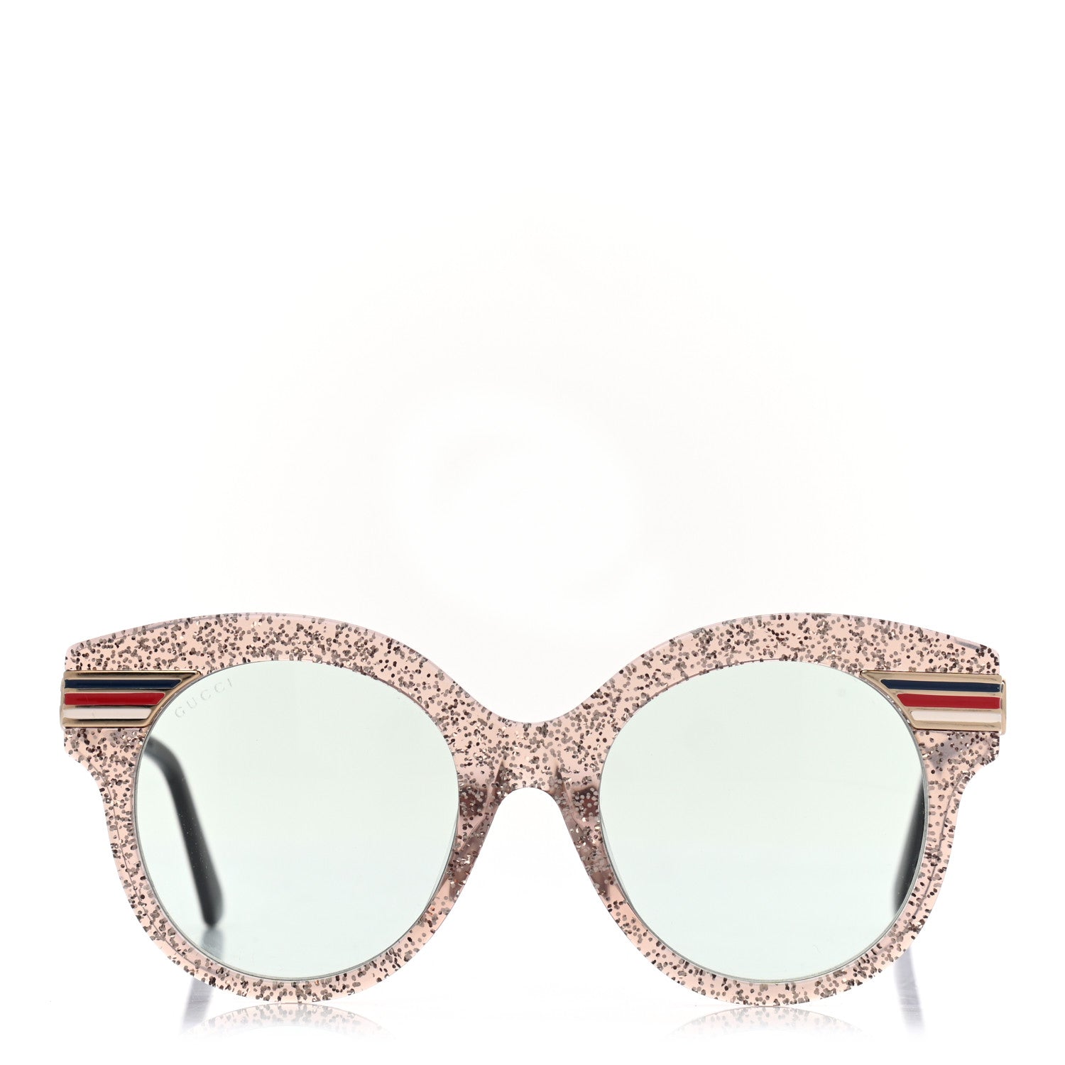 Gucci Acetate Round Frame Web Glitter GG0282SA Sunglasses Pink 2 of 8