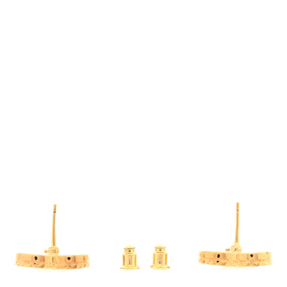 Chanel Metal Enamel CC Denim Heart Earrings Gold Blue 3 of 4