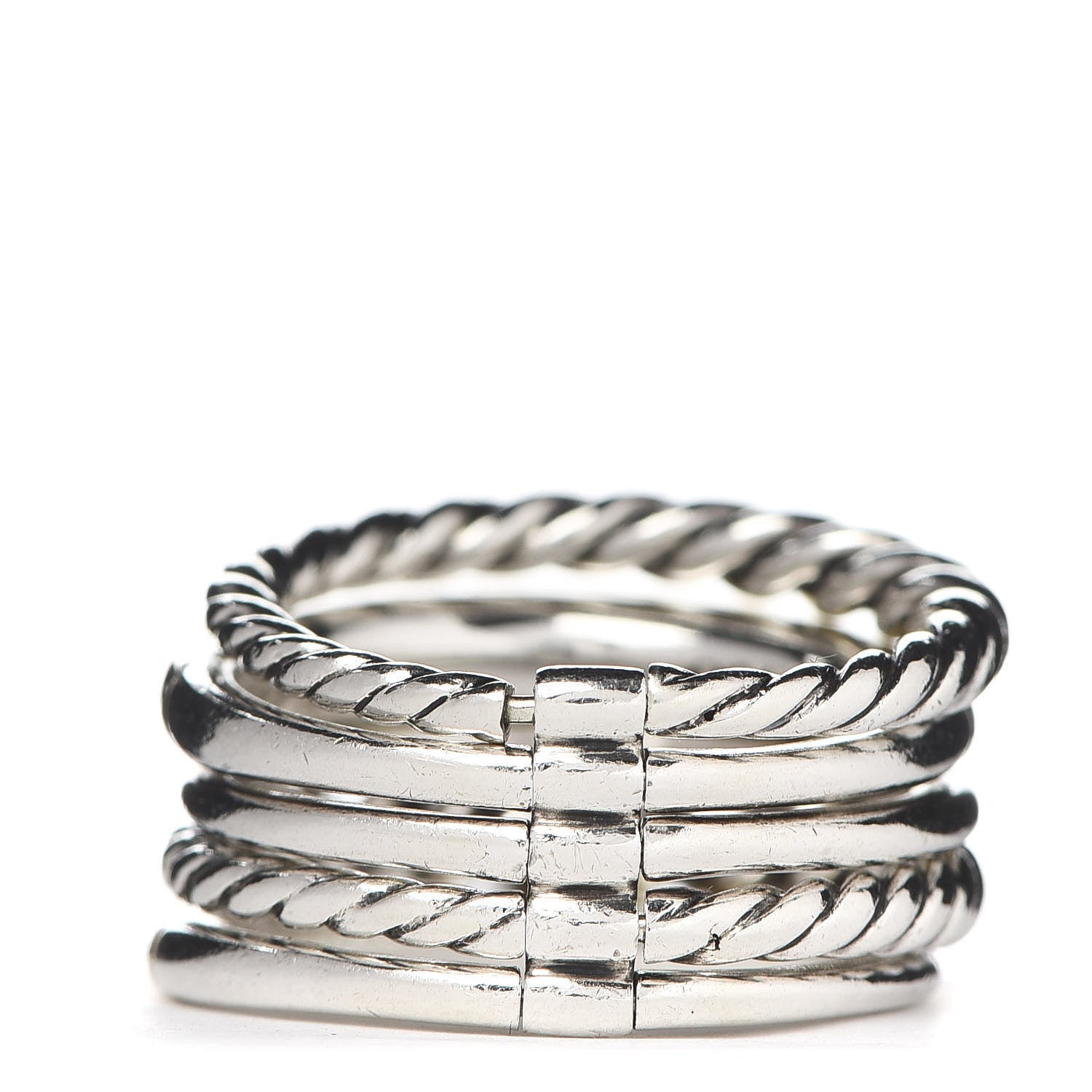 David Yurman Sterling Silver 18K Yellow Gold Wide Pure Form Ring 55 7.25 3 of 5