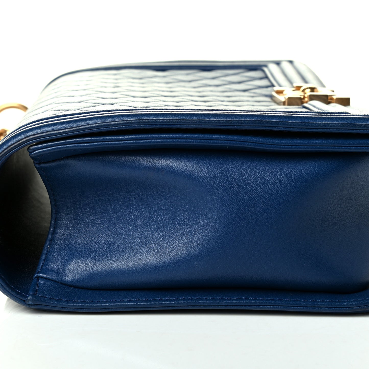 Lambskin Quilted New Medium Boy Flap Dark Blue