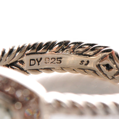 David Yurman Sterling Silver Diamond Prasiolite 7mm Petite Albion Ring 53 6.5 4 of 4