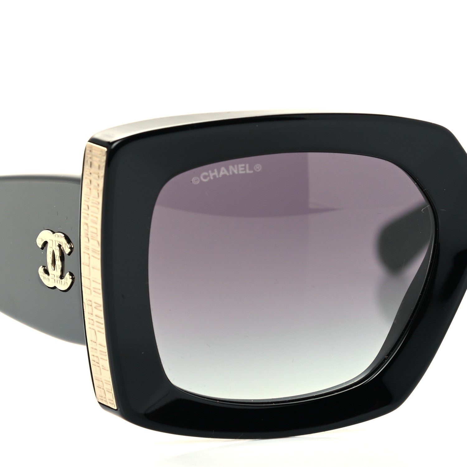 Chanel Acetate Rectangle Sunglasses 5435 Black 7 of 8