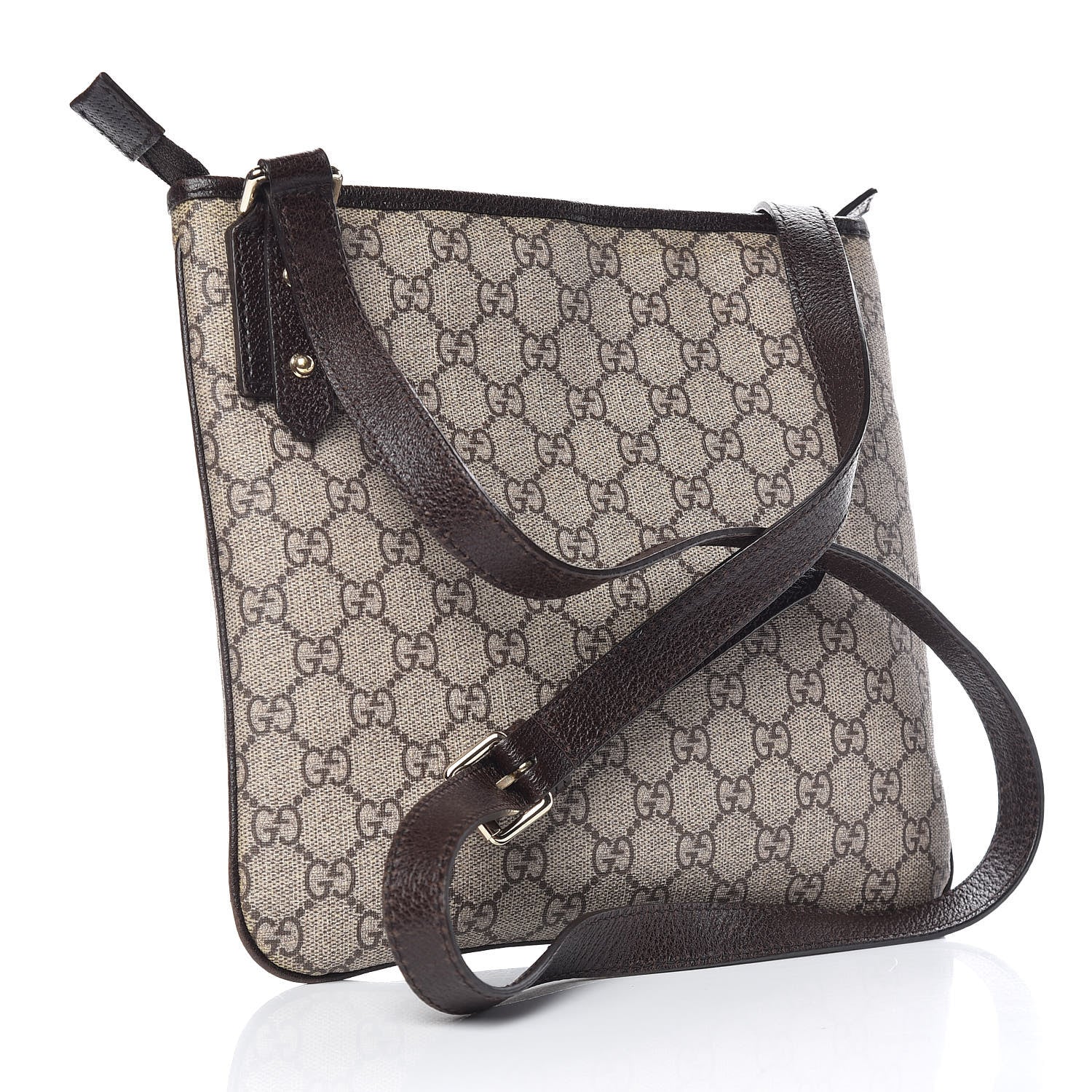 Gucci GG Plus Monogram Flat Messenger Beige Dark Brown 3 of 9