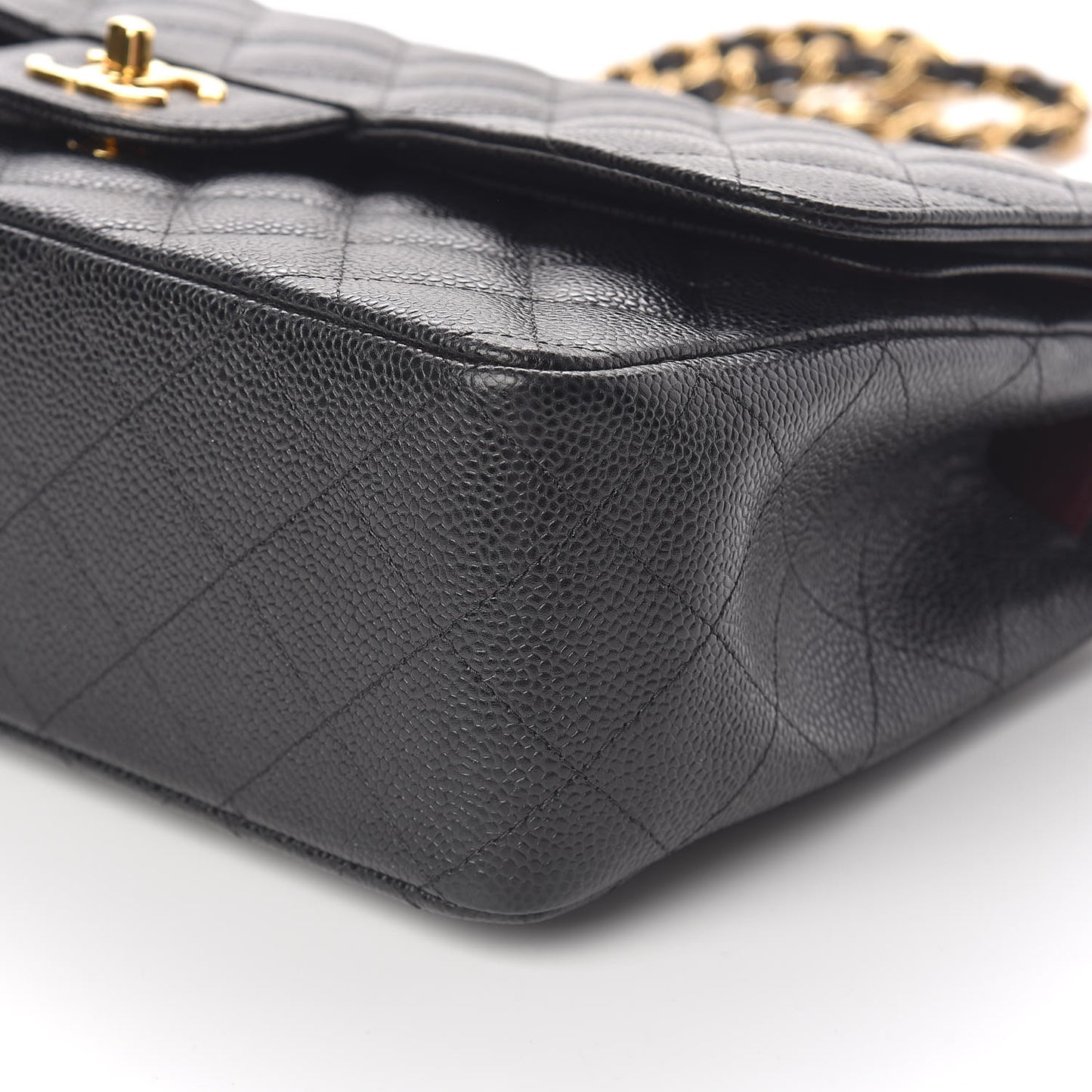 Caviar Quilted Jumbo Double Flap Black