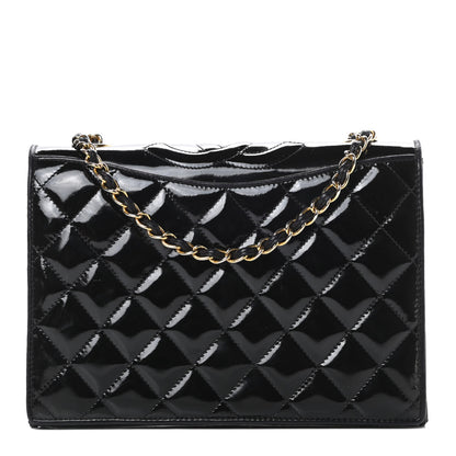 Chanel Patent Quilted Small CC Single Flap Bag Black 1 of 15